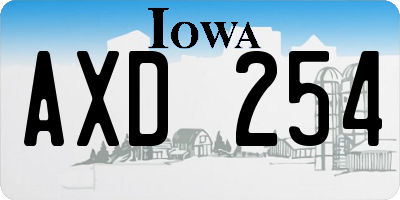 IA license plate AXD254