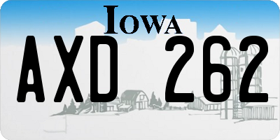 IA license plate AXD262
