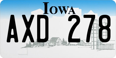IA license plate AXD278