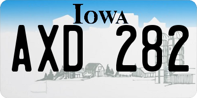 IA license plate AXD282