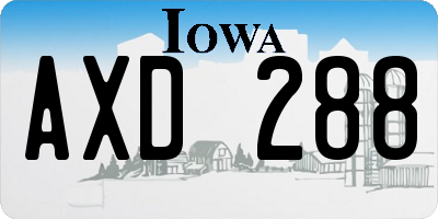 IA license plate AXD288