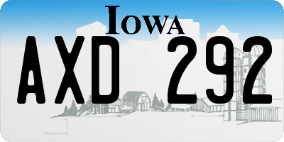IA license plate AXD292