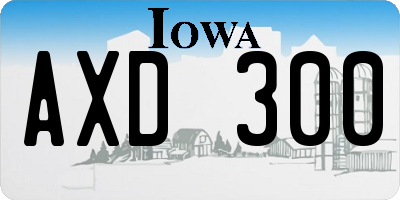 IA license plate AXD300
