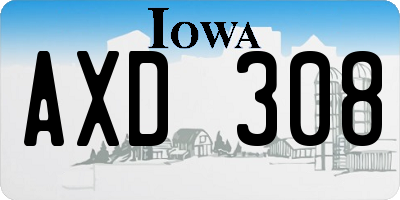 IA license plate AXD308