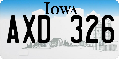 IA license plate AXD326