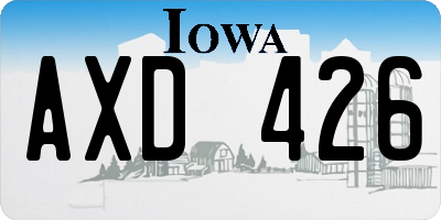 IA license plate AXD426