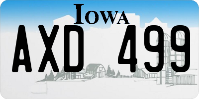IA license plate AXD499