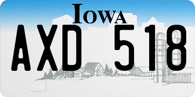 IA license plate AXD518