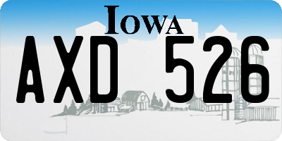 IA license plate AXD526