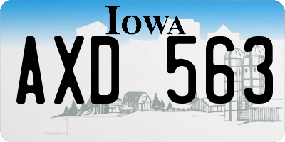 IA license plate AXD563