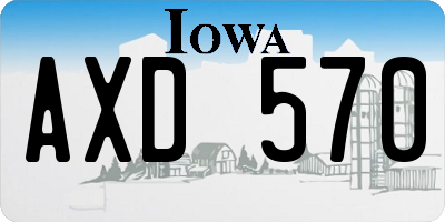 IA license plate AXD570