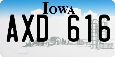 IA license plate AXD616