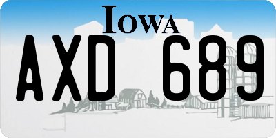 IA license plate AXD689