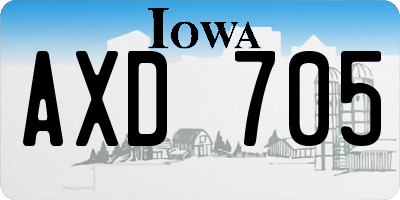 IA license plate AXD705