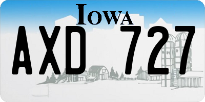 IA license plate AXD727