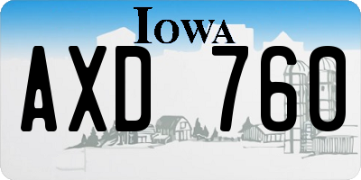 IA license plate AXD760