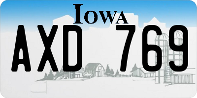 IA license plate AXD769