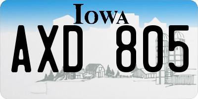 IA license plate AXD805