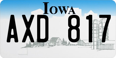 IA license plate AXD817