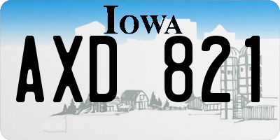 IA license plate AXD821