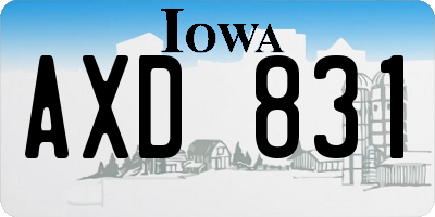 IA license plate AXD831
