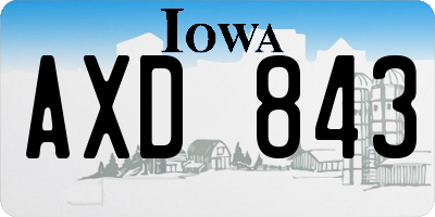 IA license plate AXD843