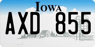 IA license plate AXD855