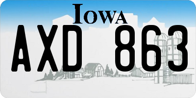 IA license plate AXD863