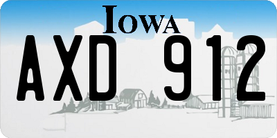 IA license plate AXD912