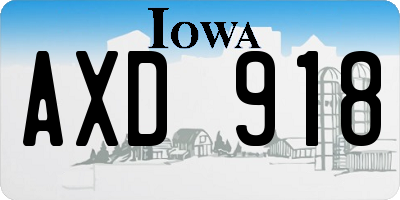 IA license plate AXD918