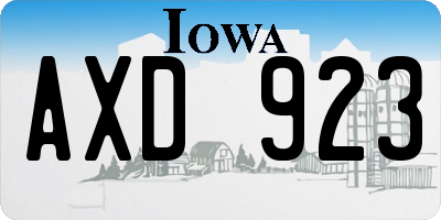 IA license plate AXD923