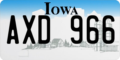IA license plate AXD966