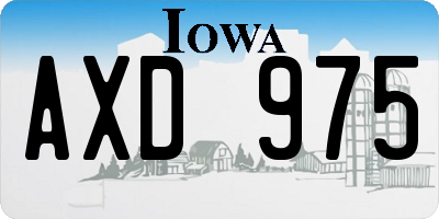 IA license plate AXD975