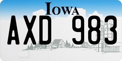 IA license plate AXD983