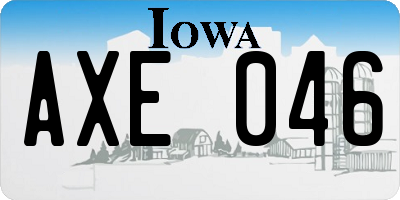 IA license plate AXE046