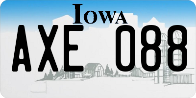 IA license plate AXE088
