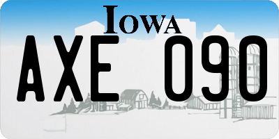 IA license plate AXE090