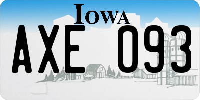 IA license plate AXE093