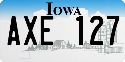 IA license plate AXE127