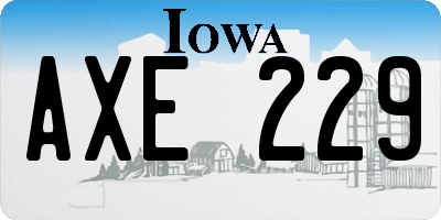 IA license plate AXE229