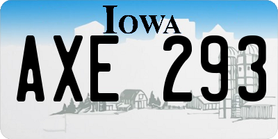 IA license plate AXE293