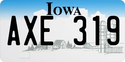 IA license plate AXE319