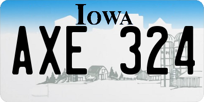 IA license plate AXE324