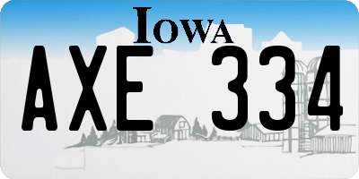 IA license plate AXE334