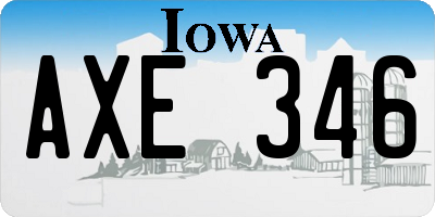 IA license plate AXE346
