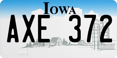 IA license plate AXE372