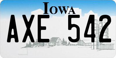 IA license plate AXE542