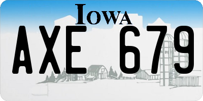 IA license plate AXE679