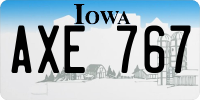 IA license plate AXE767