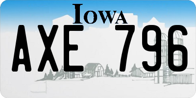 IA license plate AXE796